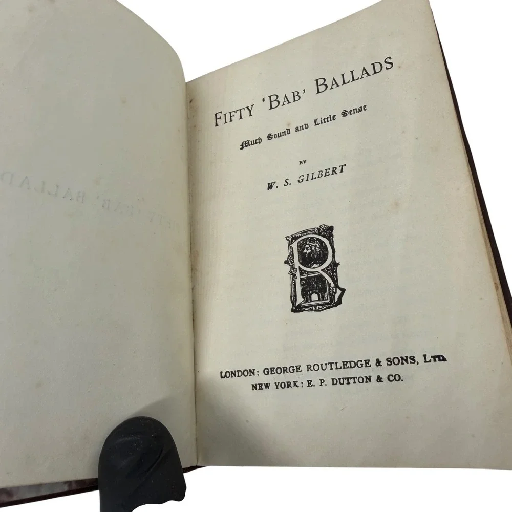 W.S. Gilbert Fifty Bab Ballads Hardcover Book Gilt Leather Vintage Antiquarian